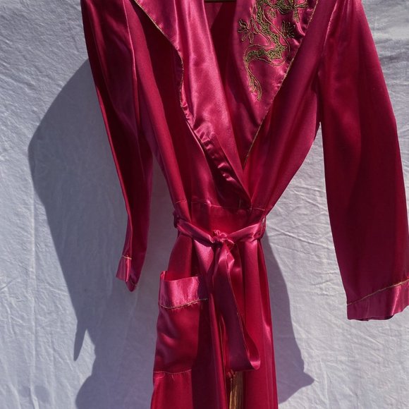 Vintage Embroidered Satin Robe Gown - Picture 4 of 4